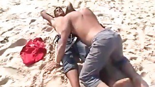 Arab beachboy fucks european on the beach