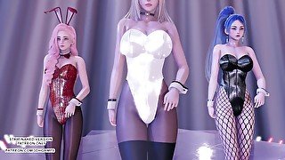 [MMD] Tara - Bunny Style Ahri Kaisa Seraphine Sexy Kpop Dance League of Legends KDA 4K 60FPS