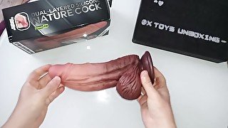 Lovetoy XXL dual layered silicone nature cock dildo - UNBOXING Bottomtoys