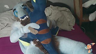 I humping on my dino plush and cum