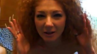 Silver long nails curly ginger hair blowjob bbc