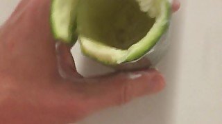 Fucking a pussy farting zucchini and cumming inside