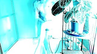 Anal masturbation under the shower