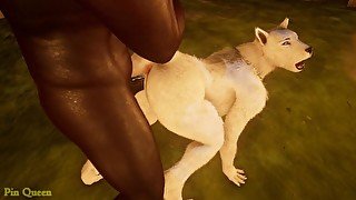 White she-wolf moans again from hunter's big black cock Wild Life