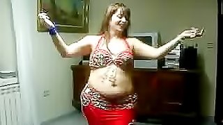 BBW Arab MILF Belly Dancing in a Homemade Video