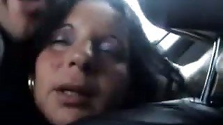 Fucking a slutty Italian brunette milf in my car on cam