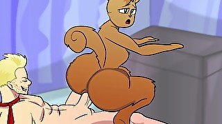 Sandy Cheeks Slapping Dick riding Fuck