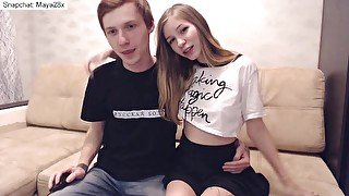 Cute Russian teen shows her boobs on webcam