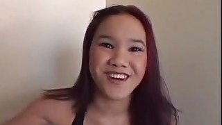 A teenie Asian girl gets drilled by a massive tool