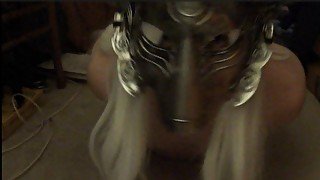 Ftm Femboy in Wolf Mask Hogtied and Wriggling