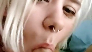 Beautiful blonde loves sucking cock