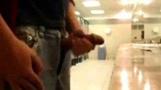 Bigcockflasher - Caught wanking in public restroom