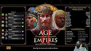 【Age Of Empire 2】001 4 player 3 Hardest AI, Hungry Huns enter their region