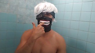 kaneki masturbates in the bathroom and squirts