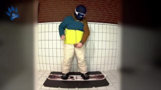 pawing off in snowboard gear