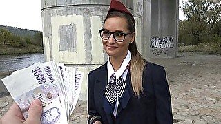 Stewardess Gets Cash for Sex