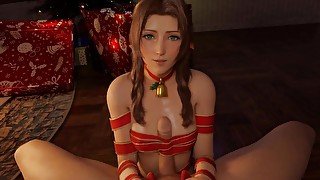 Aerith is your christmas present and will do anything for you Final Fantasy hentai