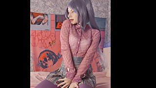 Cosplay Masturbation and dildo riding ( solo )