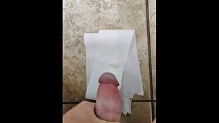 Ejaculation in a public restroom