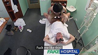 Sexy student gets paid for her services in a POV hospital reality porn