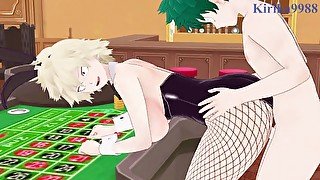 Mitsuki Bakugo and Izuku Midoriya have intense sex in a casino. - My Hero Academia Hentai