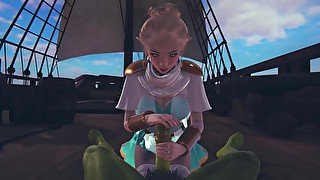 Cute elf jerking off orc cock pov