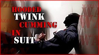 Hooded Twink Cumming in Suit