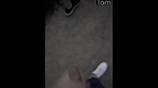 Risky public outdoor fun with hot guy