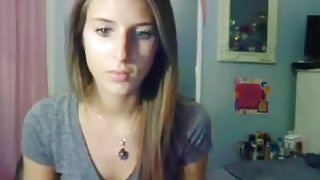 Cute small tittied blonde teasing on cam