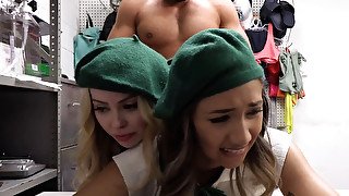 Two scout girls find themselves fucked by a muscular man