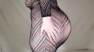 Curvy Girl Showing Small Boobs Hairy Pussy And Big Ass In Her See Through Dress