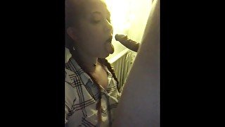 Shoot Selfie Video during Sucking Short Dick