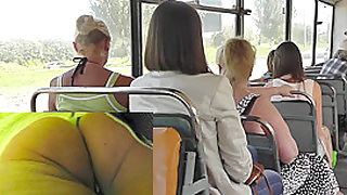 Two adorable girlfriends talk a lot in upskirt voyeur