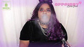 Oppaibby - BBW Goth Babe Smokes + Strips for You