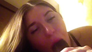 she sucks a mean dick with a grapefurit super sloppy blowjob