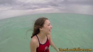 Teen tits jizzed for cash