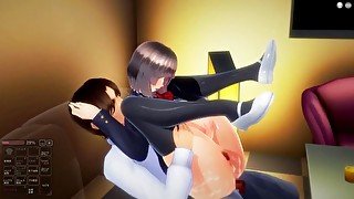 [3D HENTAI] 女子高生と教師の変態AV撮影♥撮影のことも忘れて全力セックス♥