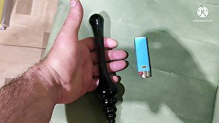 Black glass anal toy