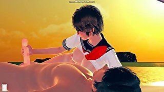 3D HENTAI Game AI syoujyo [riko EP:06]【AI少女 眼鏡,ショートカット,JK,白ハイソックス,SEX】