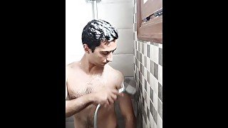 Gamer Boy Enjoying His Fresh Shower