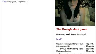 Gal plays my version of the Omegle game