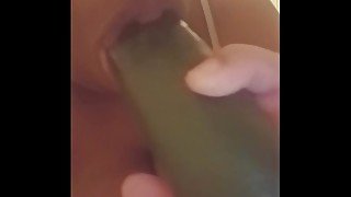 RosyRedd Deep Throats A Cucumber