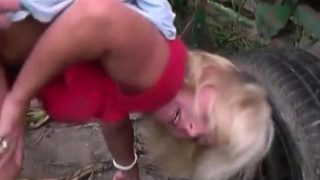 nahm Deutsch MILF Outdoor-Fick