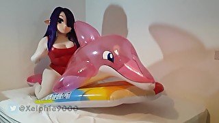 Xelphie's Pink Inflatable Dolphin Ride