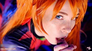 Sloppy Blowjob And Pussy Creampie. Evangelion Asuka Langley With Molly Redwolf