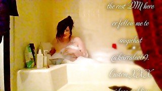 Hot BBW smoking in the tub