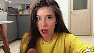 Pretty Brunette Sucks Lovers Cock In Pov - Stefany Kyler