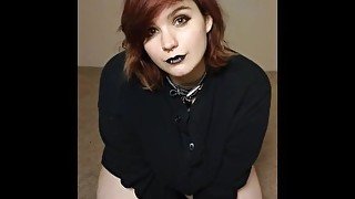 Chubby goth babe wants your cum all over her face