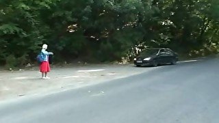 Old granny is picked up from road and fucked