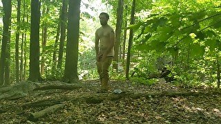 Quick Cum in the Forest Near the Path